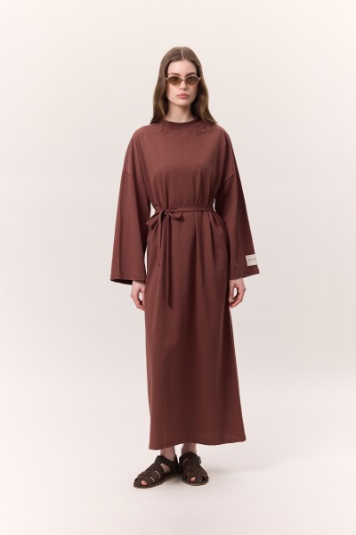 OVERSIZE LONG COMFORTABLE DRESS TREE BARK 