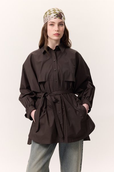 TRENCH DESIGN SHIRT CHOCOLATE 