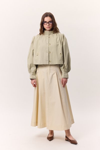 WIDE SKIRT BUTTER WITH POCKET DETAIL 