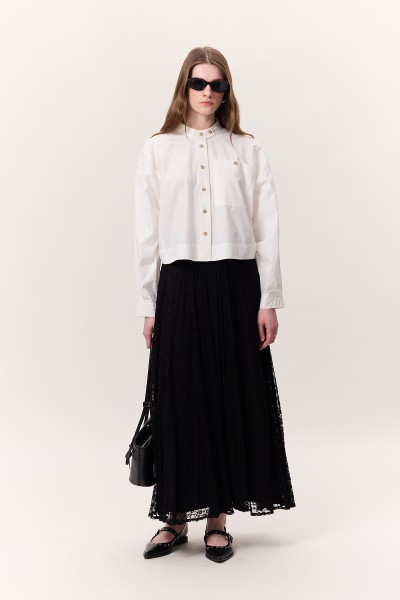 DANTEL PİLİSELİ ETEK SİYAH 