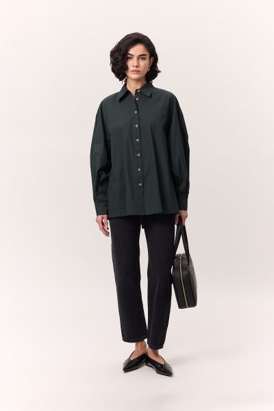 GENİŞ KOL DETAYLI GÖMLEK LACİVERT 