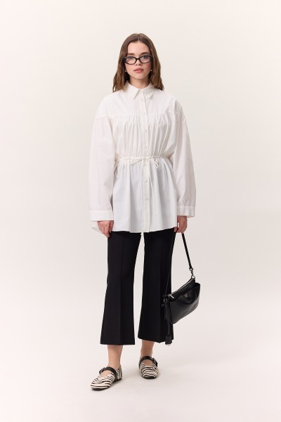 DİKİŞ DETAYLI FLARE PANTOLON SİYAH 