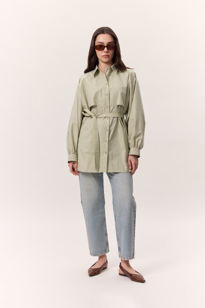 TRENCH DESIGN SHIRT ALMOND 