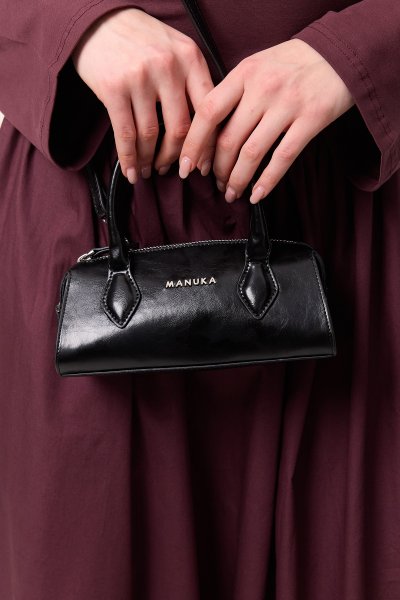 DERİ POLO MİNİ ÇANTA SİYAH 