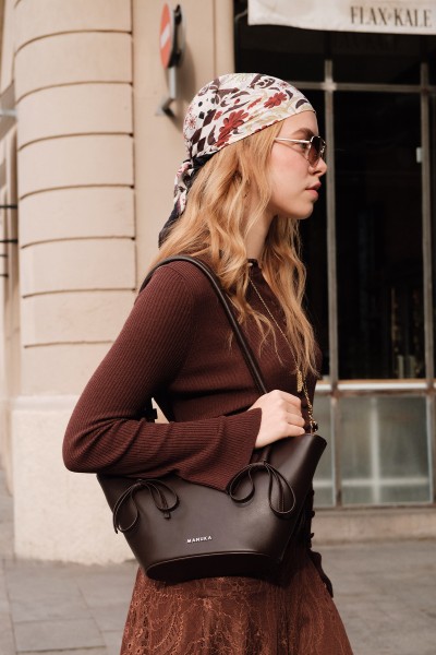 SANDY FİYONKLU ÇANTA ACI KAHVE 