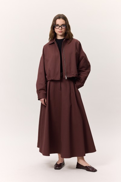 PREMIUM WIDE SKIRT CLARET RED 