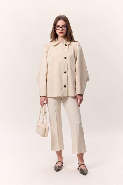 DİKİŞ DETAYLI FLARE PANTOLON BEJ 