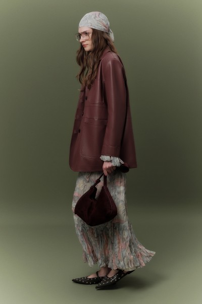 RETRO DERİ CEKET GÜLKURUSU 