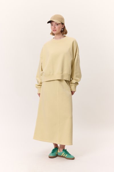 YIKAMA EFEKTLİ ÇAN ETEK SARI 