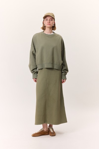 YIKAMA EFEKTLİ ÇAN ETEK YEŞİL 