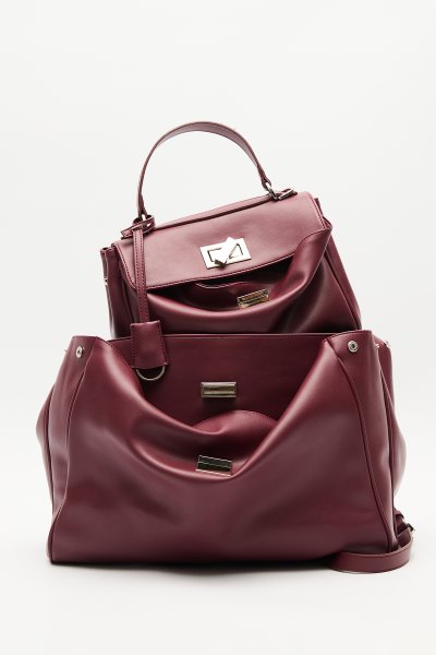 ARTE WIDE SHOULDER BAG CLARET RED 