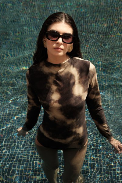 PRINTED SURFER SWIMSUIT FLUORESCENT TIE-DYE 