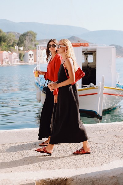 KETEN ASKILI ELBİSE SİYAH 