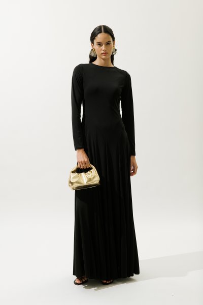 ASIA ABİYE ELBİSE SİYAH 