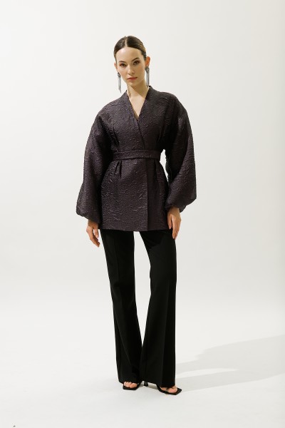 JAKAR ORGANZE KİMONO MOR 