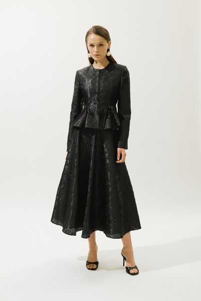 MARY JACQUARD EVENING SKIRT BLACK 