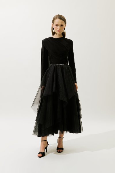 EMILIA LAYERED TULLE SKIRT BLACK 