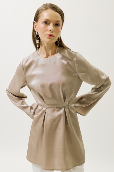 HANA ORGANZE BLUZ VİZON 