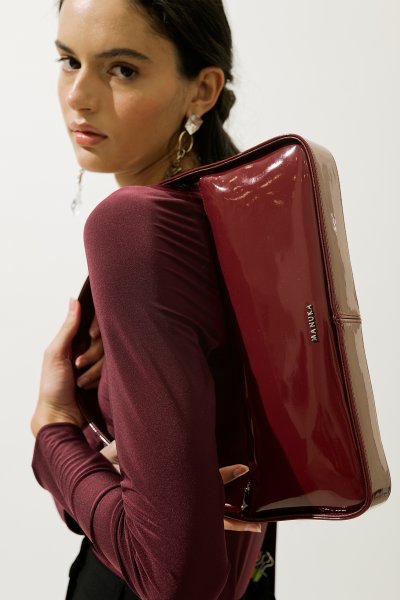 RENY PATENT LEATHER BAG BURGUNDY 