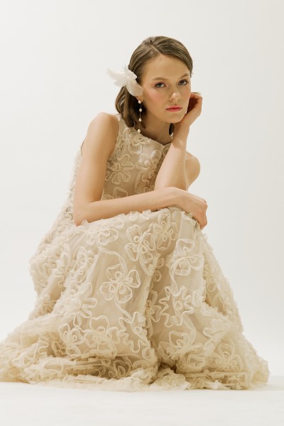 KABARIK ÇİÇEKLİ ABİYE ELBİSE İNCİ 