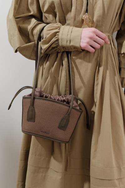 KANVAS MİNİ KOVA ÇANTA KAHVERENGİ 