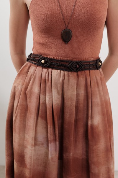 RUSTIC BRAIDED BELT BROWN 