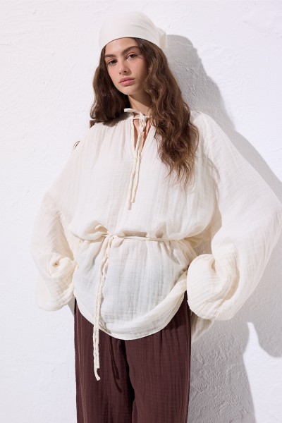 MUSLIN BLOUSE BEIGE 