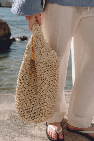 BRAIDED STRAY CROSSBODY BAG BEIGE 