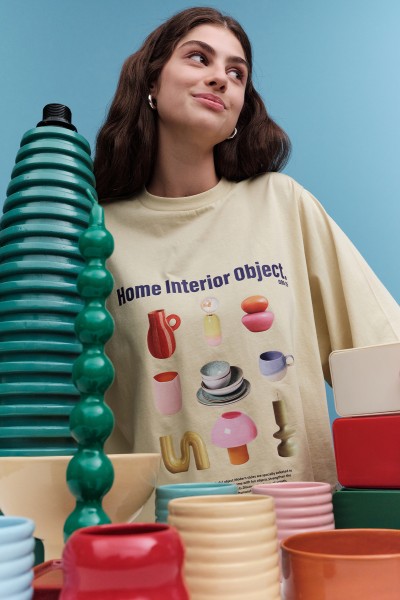 PRINTED CROP LONG SLEEVE T-SHIRT OBJECKT 