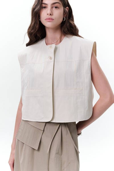 CEP DETAYLI KISA YELEK TAŞ 