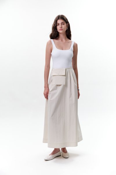 SKIRT WITH POCKET BELT STONE 