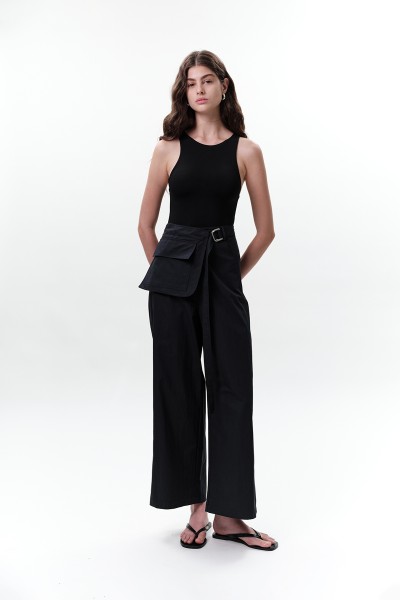 POCKET BELTED TROUSERS NAVY BLUE 