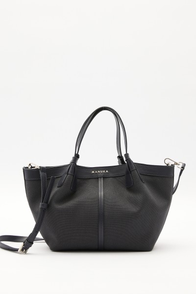 KANVAS DİKİŞ DETAYLI MİNİ ÇANTA LACİVERT 