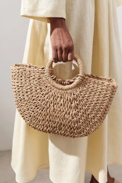 MEDIUM WICKER HANDBAG NATURAL 