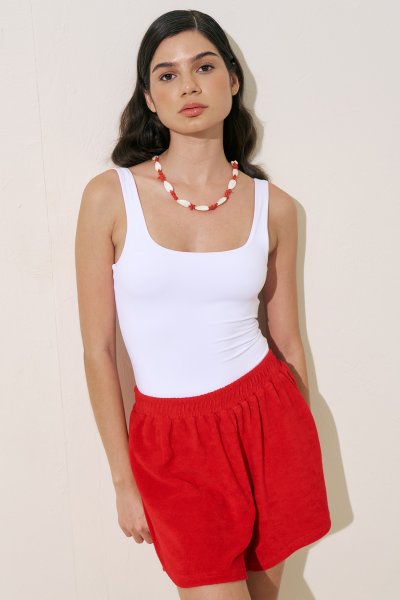 TERRY FABRIC SHORTS RED 