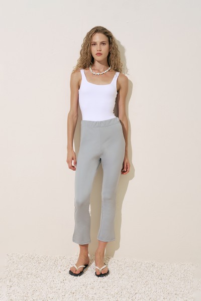 FLARE PAÇA TESETTÜR MAYO PANTOLON MAVİ 