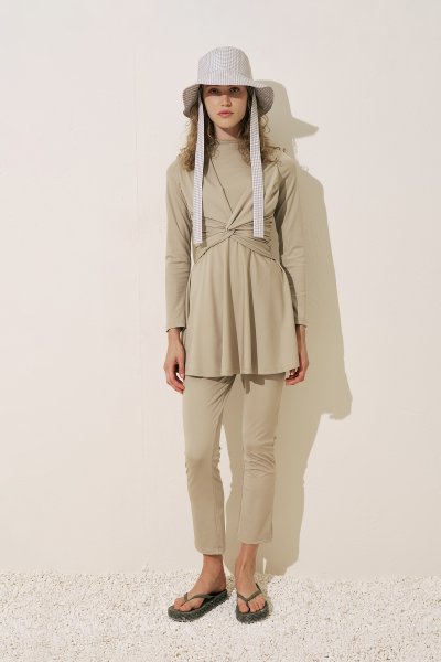 DÜĞÜM DETAYLI TESETTÜR MAYO YEŞİL 