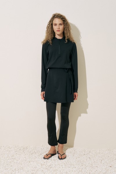 DESENLİ ANVELOP TESETTÜR MAYO SİYAH 