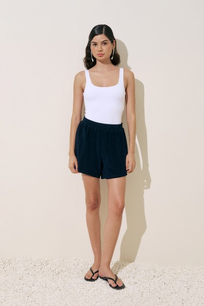TERRY FABRIC SHORTS NAVY BLUE 