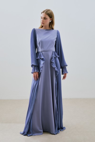 LAYERED PLEATED DRESS LILAC 