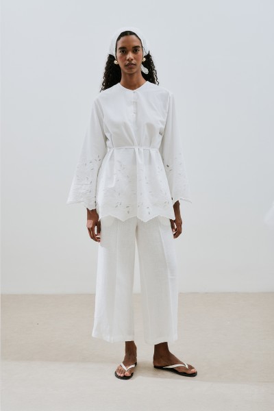 NAKIŞ DETAYLI TUNİK EKRU 