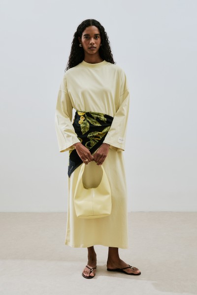 OVERSIZE LONG RELAXED DRESS SOFT YELLOW 
