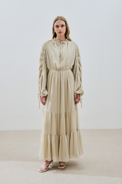LONG SHIRT CHIFFON DRESS SAGE 