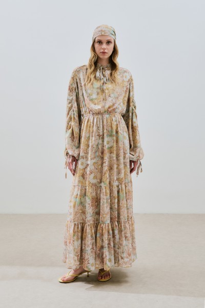 LONG SHIRT CHIFFON DRESS BLOSSOMS 