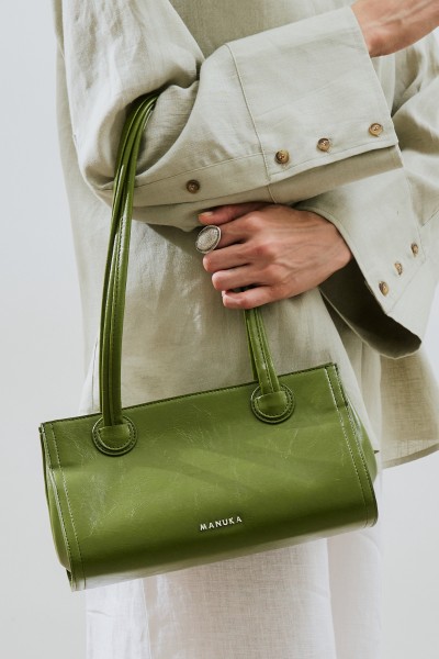 SUNHEE BAGUETTE SHOULDER BAG GREEN 