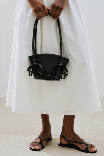 SANDY BOW MINI BAG BLACK TRUFFLE 