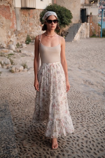 UZUN BÜZGÜLÜ ŞİFON ETEK GARDEN 