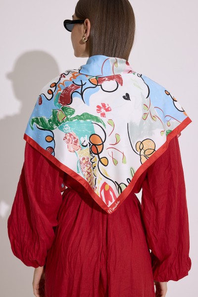 SATEN DESENLİ ŞAL SUMMER 