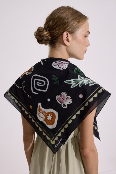 DESENLİ PAMUKLU ŞAL LIBERTY SİYAH 