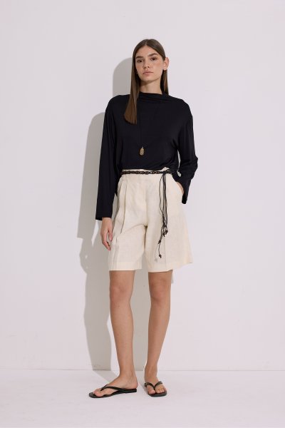 FLOWING LONG SLEEVE BLOUSE BLACK 